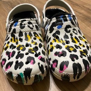 Rainbow cheetah crocs!